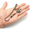 thumbnail image 3 of Marcapáginas de metal vintage único Marcadores religiosos de bronce Estrella Sol Luna con 7 cristales de chakra Piedra curativa Colgante de árbol de la vida con cuentas Día de la madre Mo, 3 of 5