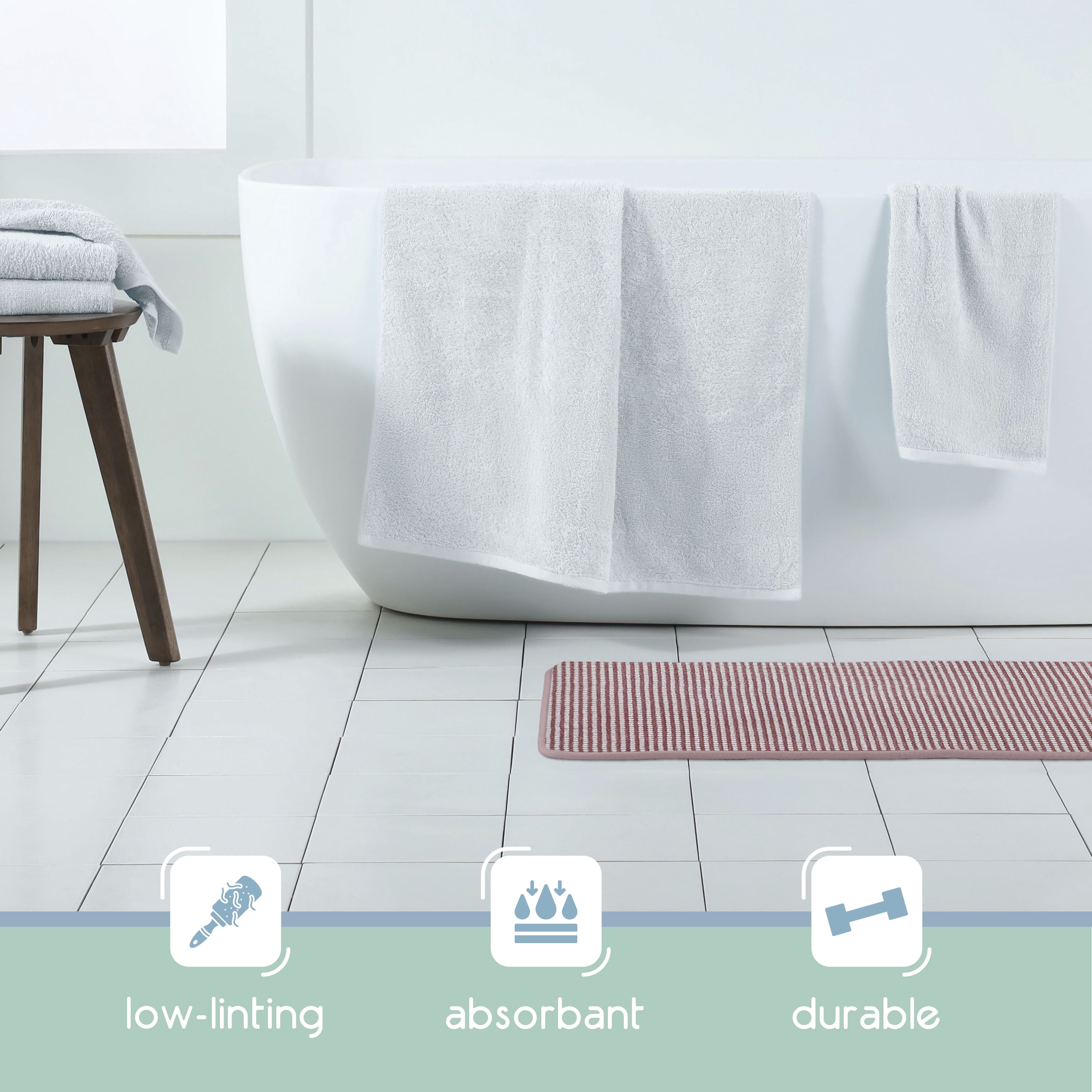 Vellux Bliss Memory Foam Bath Rug, 20" x 30", Berry