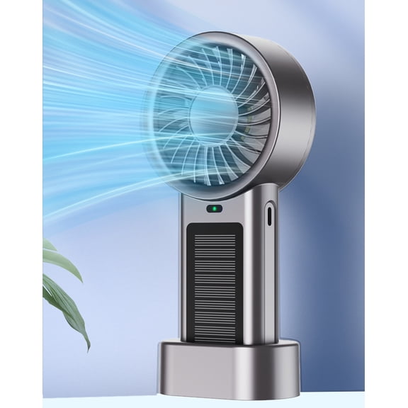 Solar-Powered Fan - Hands-Free Portable Mini Fan with USB Charging, 5-Speed Rechargeable Battery & 3-in-1 Design for Home Office Travel Camping | Lightweight, Compact
