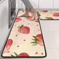 thumbnail image 2 of Kitchen Rugs Sets Of 2,Strawberry Plants Fruit Heart Beige Pattern Anti Fatigue Kitchen Mat Rugs Non Slip Washable,Decorative Kitchen Floor Mats for Kitchen,Sink,Laundry,17"x47"+17"x47", 2 of 5