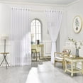 thumbnail image 2 of Warm Home Designs Pair of 2 Extra Large 108"W X 120"L Wall to Wall Sheer White Room Divider Curtains with 2 Matching Tie-Backs. K White 108x120, 2 of 5