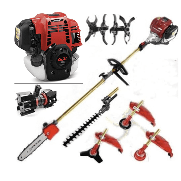 GX50 4 strokes 7 in 1 weed wacker grass cutter machine gas powered hedge trimmer shears