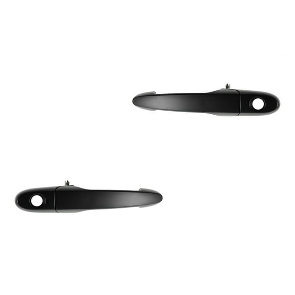 TRQ Door Handle Front Outer Black Smooth Pair Set for Buick Chevy Pontiac NEW DHA34425