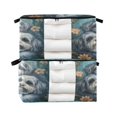 thumbnail image 2 of WOBOGO Cute Gray Lhasa Apso Dogs Clothes Storage 2Pack Foldable Thick Fabric Blanket Organizer Bag with Handle 21.65×13.78×12.4in, 2 of 7