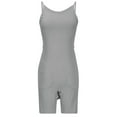 thumbnail image 7 of Womens Summer Spaghetti Strap Rompers Athletic Casual Drawstring Jumpsuit for Women Pocket Racerback Workout Loungewear, Gray, L, 7 of 7