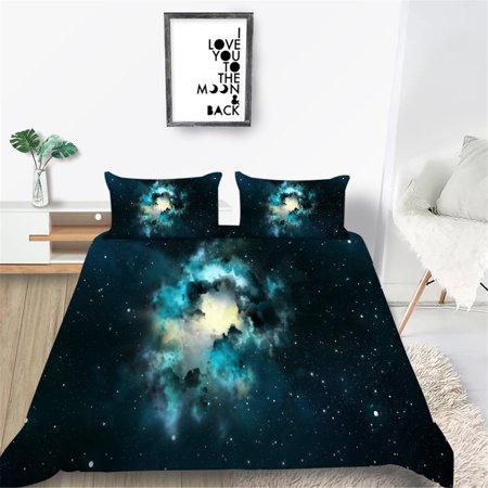 Hot Sale Gift for Children Kid Bedding Cover Set 3D Starry Sky Painting Quilt Cover Set Home Bedclothes,Queen (90"x90")