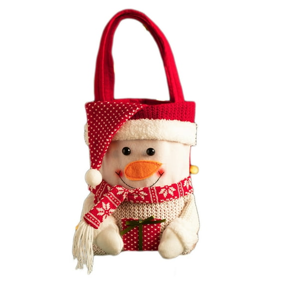 Tainini Christmas Cloth Kid Gift Bags Christmas Tote Bags with Handles, Red Green , for Holiday Party , 18in