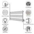 thumbnail image 4 of HEATGENE Towel Warmer 12 Bar Towel Dryer Wall-Mounted Plug-in Bath Towel Heater - Brushed, 4 of 8