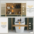 thumbnail image 6 of HOMCOM Bamboo Over the Toilet Storage Cabinet, Bathroom Space Saver Above Toilet with Double Slatted Doors, Adjustable Shelf and Open Shelf, Natural, 6 of 9