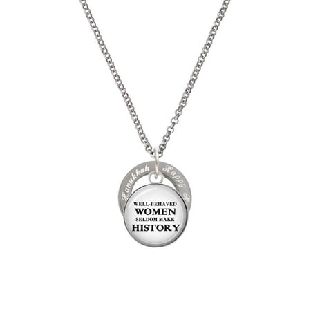 New Ring Well - Domed Well Behaved Women Happy Hanukkah Affirmation Ring Necklace