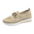thumbnail image 2 of YOUYEDIAN Womens Orthopedic Shoes Arch Support Slip on Non Slip Tennis Shoes Wide Width Knitted Mesh Stretch Walking Shoes Soft 2026 New Orthopedic Shoes (Beige), 2 of 7
