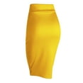 thumbnail image 2 of Made by Johnny Women's Elastic Waist Stretch Bodycon Midi Pencil Skirt Below Knee XXXL YELLOW, 2 of 6