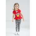 thumbnail image 5 of Sesame Street Elmo Cookie Monster Big Bird Toddler Girls Pullover Peplum T-Shirt and Leggings Outfit Set Infant to Little Kid, 5 of 5