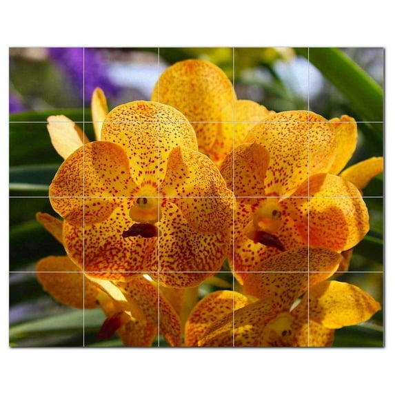 Flowers Ceramic Tile Mural Kitchen Backsplash Bathroom Shower, 402521-XL54