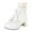White, variant on Stylish Women's Ankle Boots Winter Short Boots Front Lace Up Solid Color Shoes for Fashionable Daily Wear