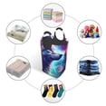 thumbnail image 5 of KLL Starry Multicolored Wolf Laundry Hamper,Large Canvas Fabric Lightweight Storage Basket Toy Organizer Dirty Clothes Collapsible Waterproof, 5 of 6
