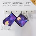 thumbnail image 4 of Yayeee Oven Mitts and Pot Holder Set of 2 Heat Resistant Kitchen Gloves Baking Hot Pad, Blue Road, 4 of 5