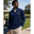 thumbnail image 6 of adidas Men's Long Sleeve Quarter Zip Pullover (Blue, Large), 6 of 6