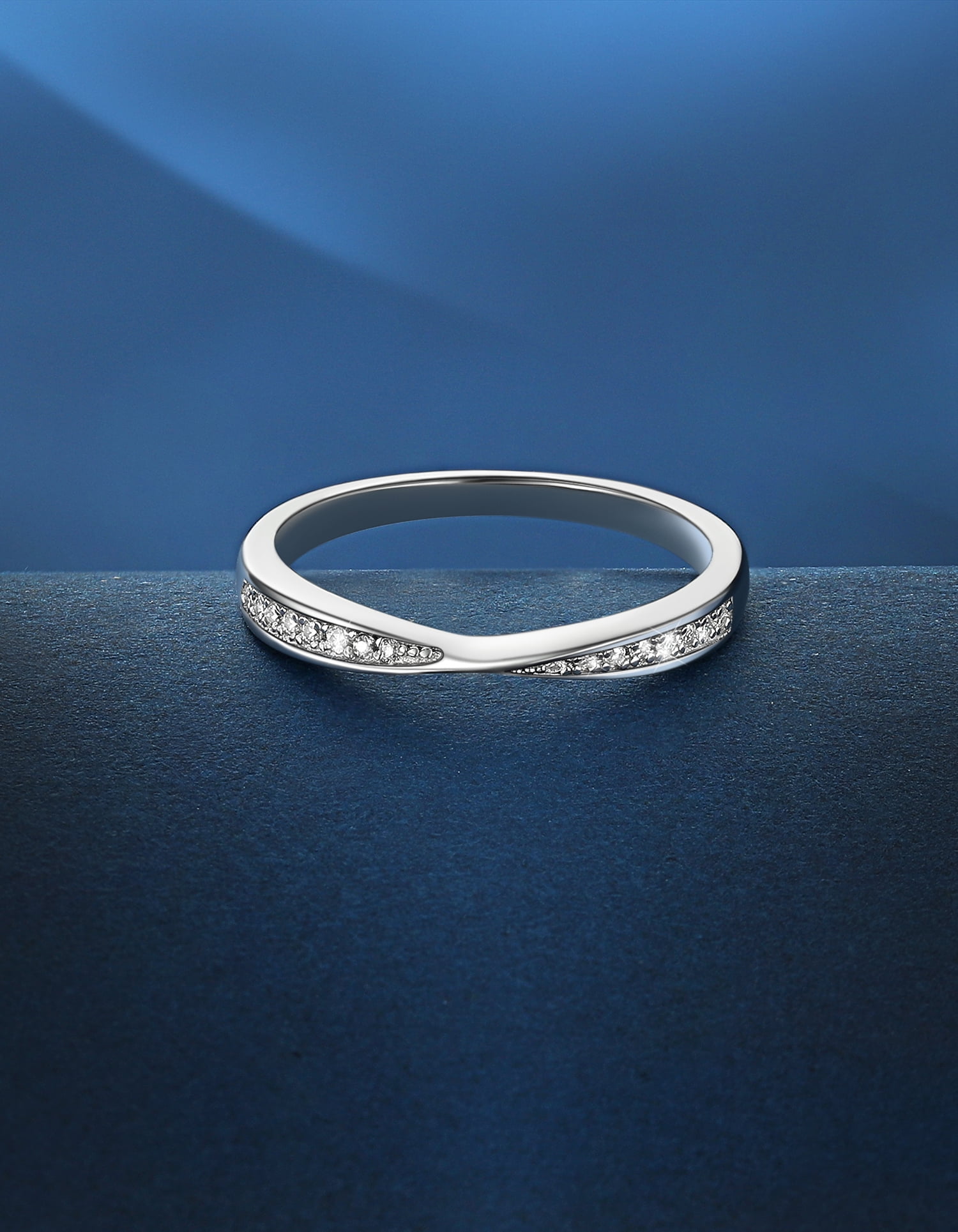 MomentWish Wedding Promise Ring, Moissanite Engagement Ring for Women 925 Sterling Silver Anniversary Band-Size8