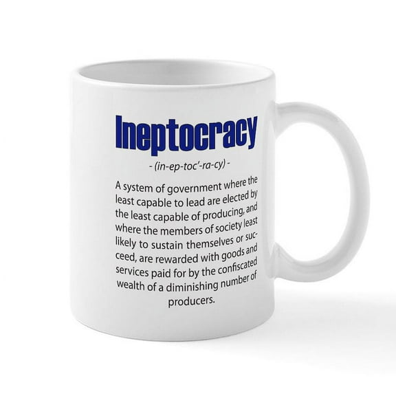 CafePress - Ineptocracy Mug - 11 oz Ceramic Mug - Novelty Coffee Tea Cup