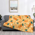 thumbnail image 3 of Vsdgher Love Carrot Pattern Fleece Throw Blanket, Horizontal Fleece Bedding Home Decor for Couch & Bed All Season Use -50"x40", 3 of 7