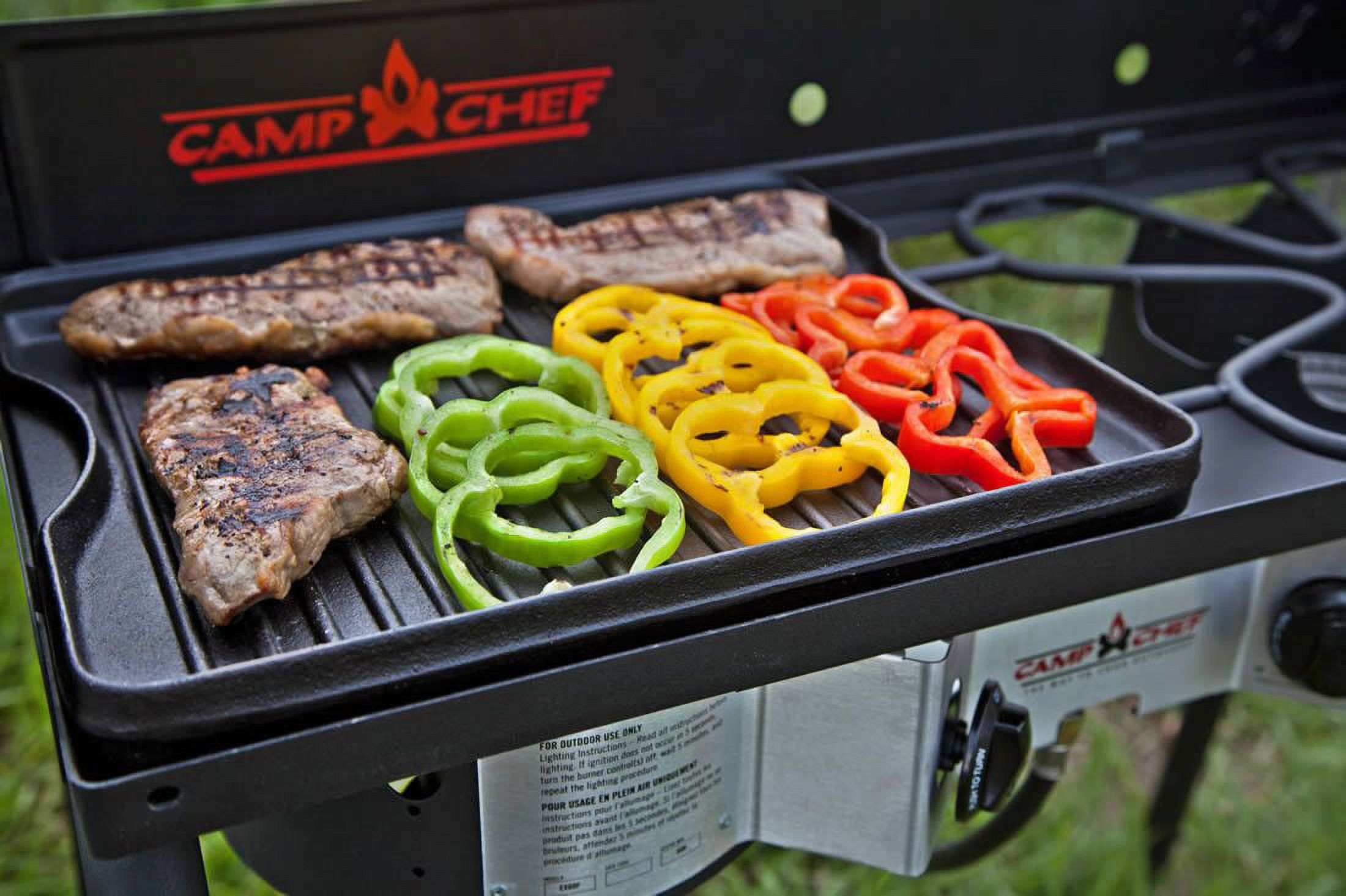 Camp Chef Cast Iron Reversible Griddle and Grill Cook Top, 14x16, CGG16B
