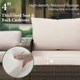 thumbnail image 3 of MF Studio 9-Seat Outdoor Patio Furniture Set with Fire Pit Table Wicker Patio Conversation Set Beige, 3 of 11