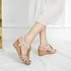 thumbnail image 4 of Sandalias de mujer, sandalias de cuña, sandalias de verano con punta abierta, informales, con tacón, sandalias de playa, zapatos de plataforma de verano, 4 of 5