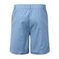 thumbnail image 4 of Mens Casual Shorts Male Solid Color Summer Beach Button Pocket Elastic Waist Breathable Shorts Sweat Shorts Men Blue L, 4 of 5