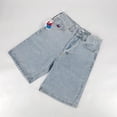 thumbnail image 2 of Pantalones cortos vaqueros con estampado de dibujos animados de estilo retro hip hop para hombre, estilo Y2k, holgados, con bordados para chicos grandes, estilo Harajuku, para gimnasio y baloncesto, 2 of 5