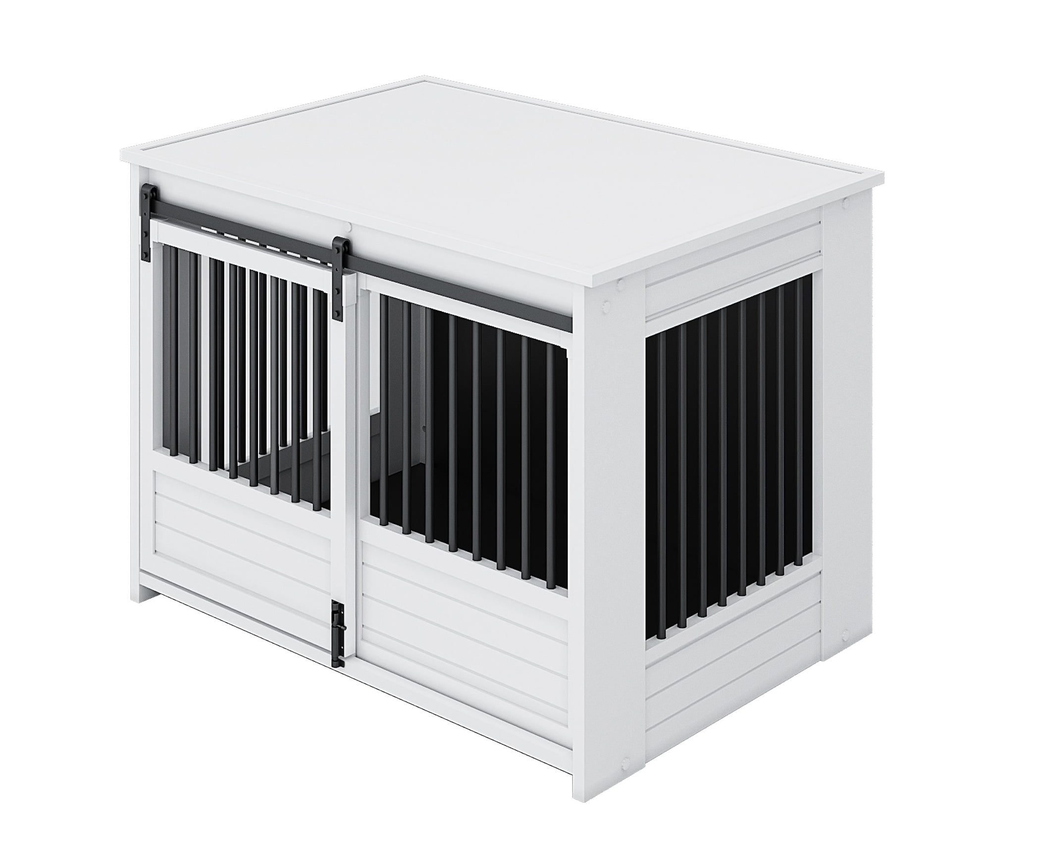 New Age Pet ECOFLEX® Barn Door Dog Crate & End Table, Indoor Furniture Style Kennel