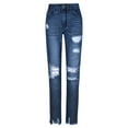 thumbnail image 3 of Vedolay Denim Pants 2023 Denim Pants Female Hole Bottom Casual Jeans Dark Blue,XL, 3 of 5