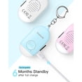 thumbnail image 2 of Llavero de bolsillo antiagresión recargable, alarma de autodefensa de seguridad con luz LED para mujeres, hombres, niños y ancianos, 130 DB, 3 piezas, PA1001, 2 of 8