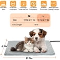 thumbnail image 4 of Cat Heating Pad, 6 Adjustable Temperature & 5 Timer Options, 15.7'' x 27.5'' Pet Heating Pad for Cats Dogs, Waterproof Indoor Outdoor Electric Heated Cat Bed Dog Mat with Chew-Resistant Cord (Grey), 4 of 13