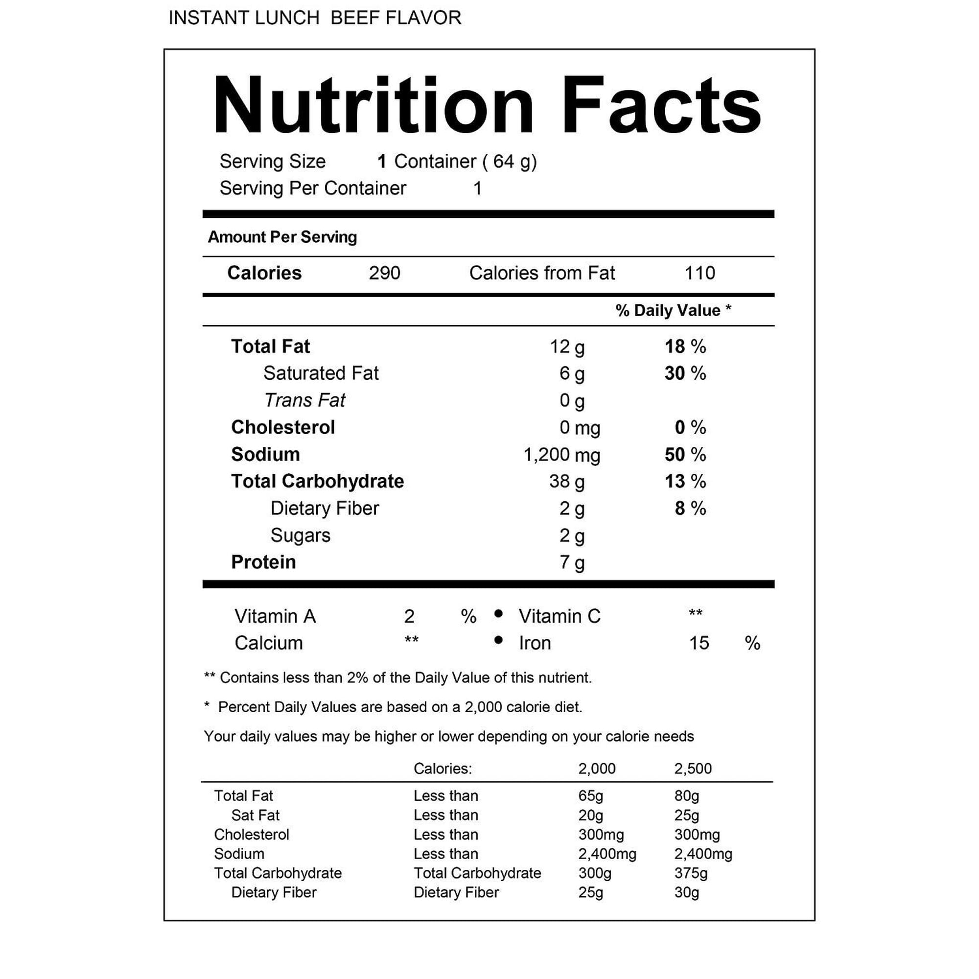 Maruchan Instant Lunch Beef, 2.25 oz (Pack of 24)