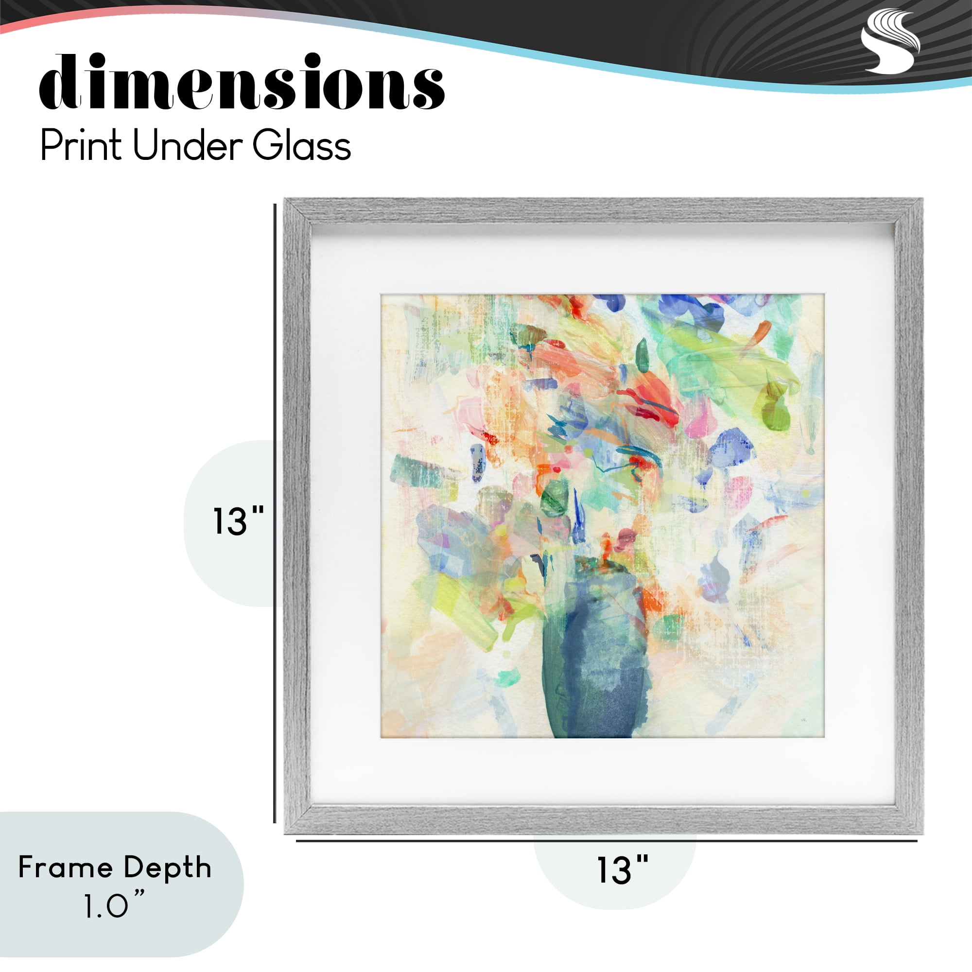Stupell Industries Summer Flowers Brushstrokes Gray Framed Print Under Glass, design by Susan Jill