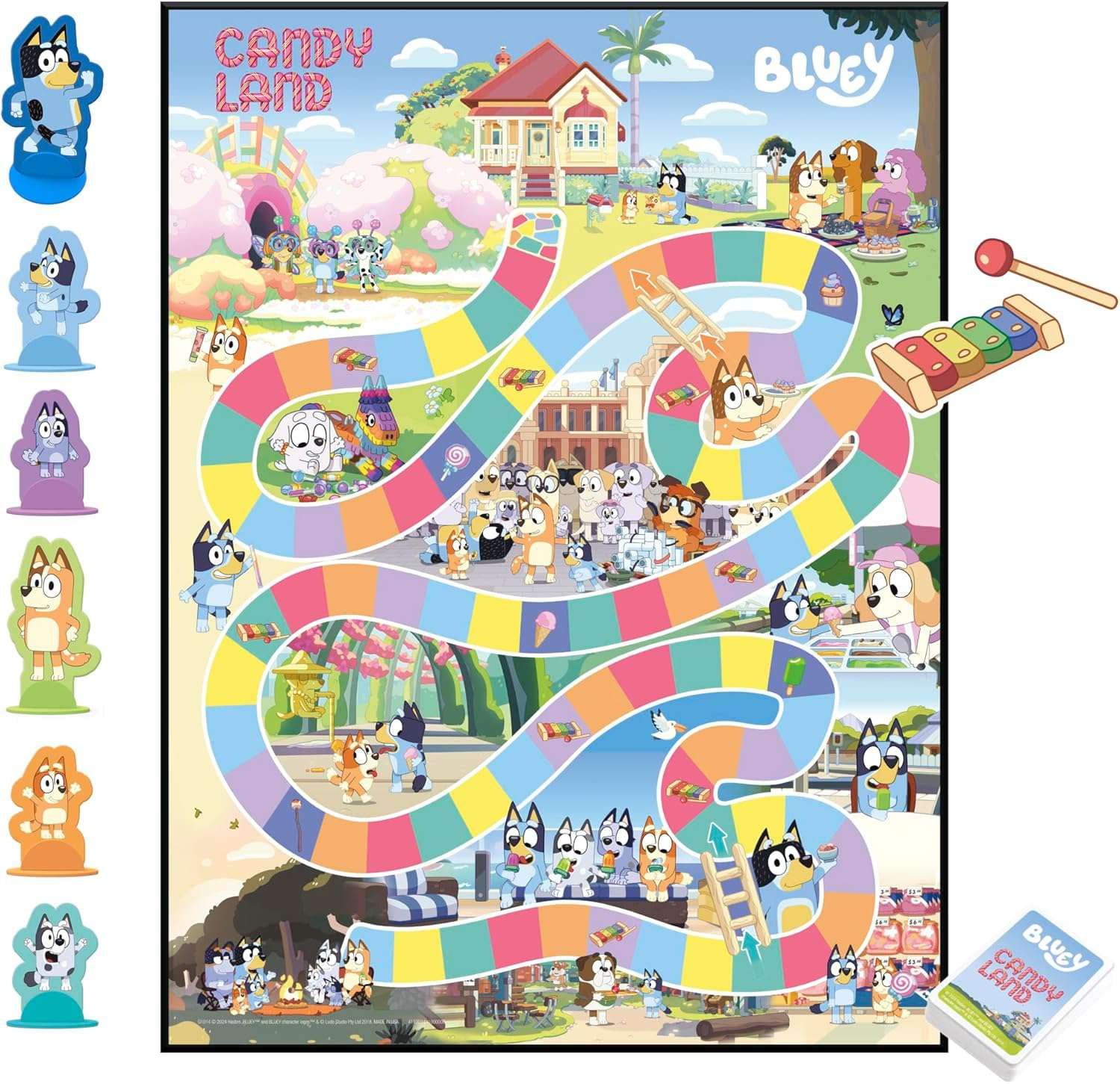 Bluey Candy Land Board Game (Play as Dad, Mum, Bluey, Bingo, Muffin or Socks!)