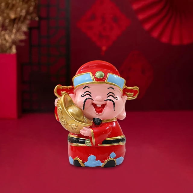 Estatua de Inmortales de la Riqueza del Año Nuevo Chino Macarena figurita mitológica de resina adorno de mesa Fengshui Estilo B