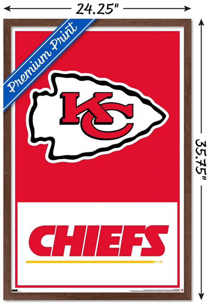 NFL Kansas City Chiefs - Logo 21 Wall Poster, 22.375" x 34", Framed