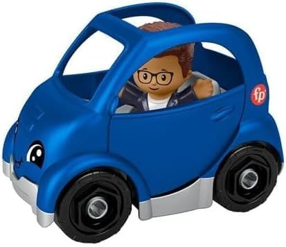 Fisher-Price Little People Vehicles and Figure Bundle with Fire Truck, Tractor, Electric Car and Toy Truck Pack of 4