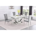 thumbnail image 3 of Pemberly Row Silver Faux Marble Pedestal Dining Table (Seats 6), 3 of 3