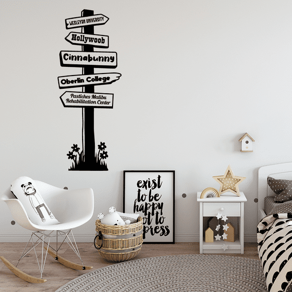BoJack Horseman Hollywoob Pathway Signage Cartoon Wall Sticker Art Decal for Girls Boys Room Bedroom Nursery Kindergarten House Fun Home Decors Stickers Wall Art Vinyl Decoration Size (40x24 inch)
