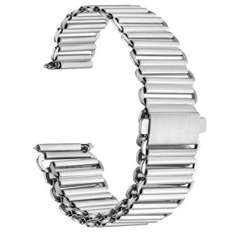 Timex 20mm Stainless Steel Watch Bracelet - Silver Tone With Deployment Clasp