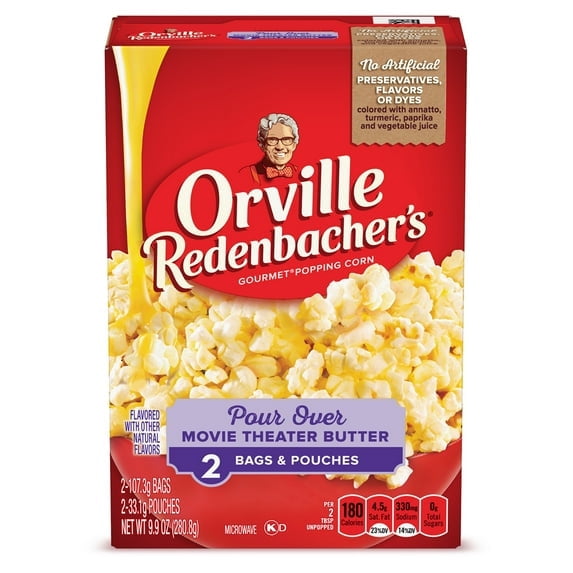 5 Pack Of Orville Redenbacher’s Pour‑Over Movie Theater Butter Popcorn – 2‑Count Microwave Kit, With Olive Green Bowl By ValueNest