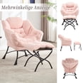 thumbnail image 3 of MOONMISS Accent Chair with Ottoman,with Armrests and Side Pockets、 Footrest for Living Room,Pink, 3 of 6