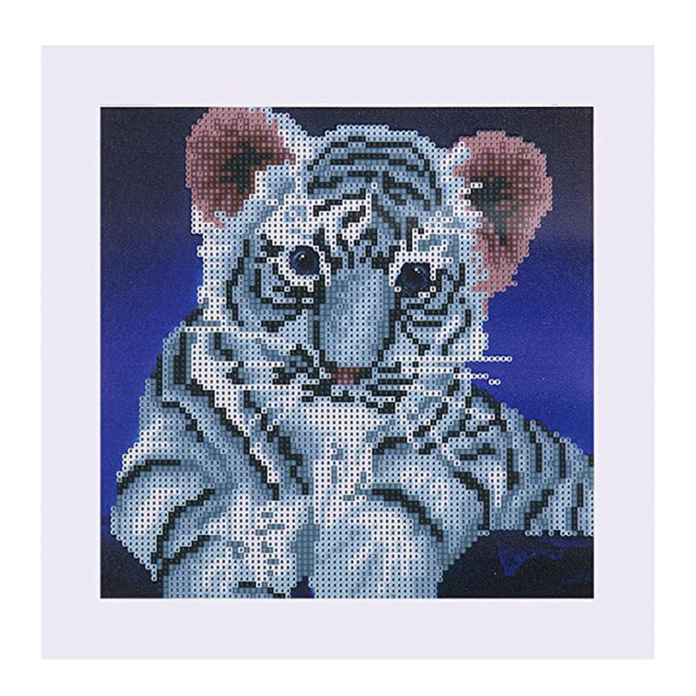 30*30cm Tiger DIY Partly Drill 5D Round Diamond Embroidery Painting Cross Stitch 
