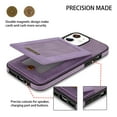 thumbnail image 2 of Case for Apple iPhone 12, Premium PU Leather with Credit Card Holder Wallet Cover Stand RFID Blocking Cell Accessories for iPhone 12 6.1 inch Cases for Men Women - Purple, 2 of 6