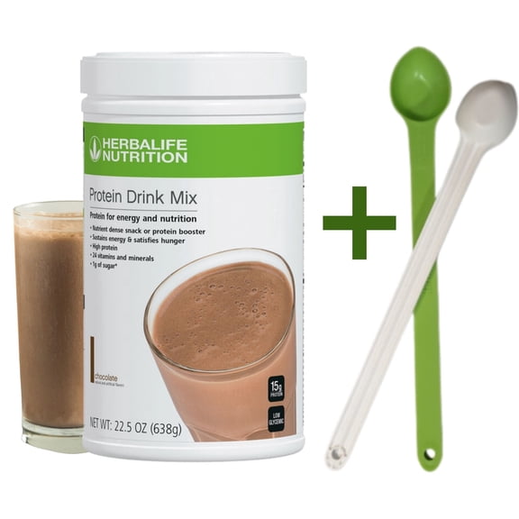 Protein Drink Mix H E R B A L I F E. - Chocolate Flavored Soy Protein (638 g/22.5 Oz.) with Spoon