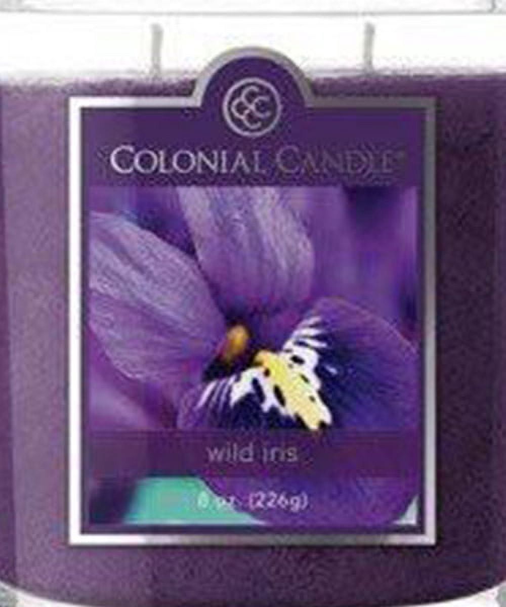 Colonial Candle Wild Iris 8 Oz 2 Wick Candle, Purple