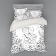 thumbnail image 2 of Ambesonne Hipster Bedding Set 3 Pcs, Ponytailed Girlfriend, Twin XL, Black White, 2 of 3